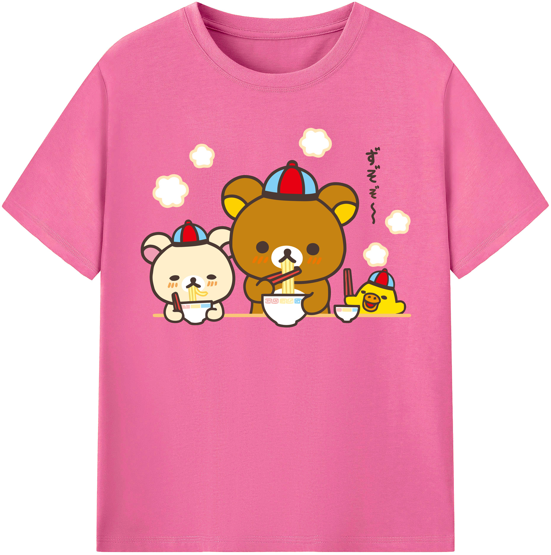 （画像用） リラックマ リラックマ キイロイトリ Rilakkuma Korilakkuma Kiiroitori レディースカジュアルプリントTシャツ（綿100％）